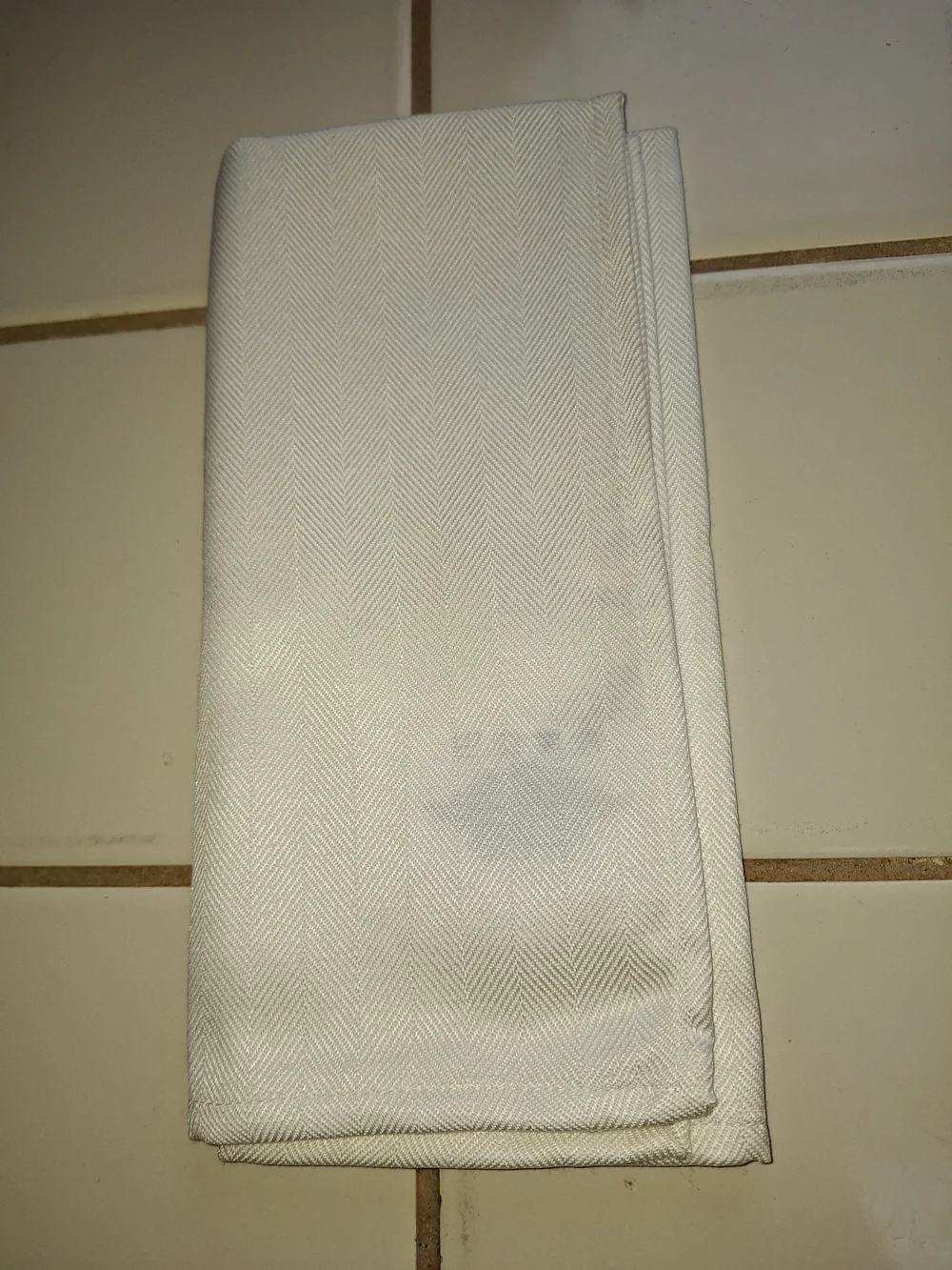 Classic Herringbone Napkins in Cream - Set of 4 Cotton Blend